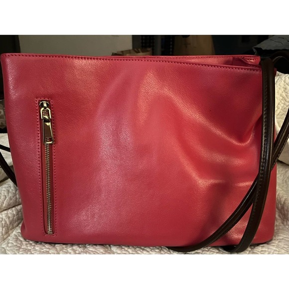 Rowallan Of Scotland Shoulder Bag Crossbody Strap Womens Pink Brown Leather - Picture 5 of 10